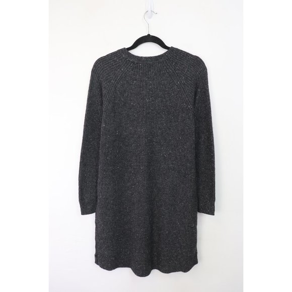 Madewell Curved Hem Sweater Dress Donegal Thunder Heather Gray Size Medium - Picture 6 of 9